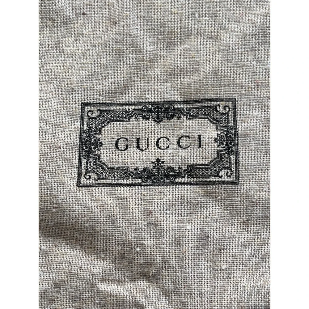 Gucci Dust Bag Lot - 2 Natural Cotton Storage Bags - Shoe 17x8 - Purse 13x13